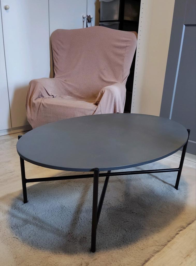 Ovalen salontafel (leigrijs) te koop, Overige materialen, 50 tot 100 cm, Minder dan 50 cm, Ovaal