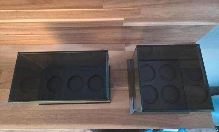 Waxinelichthouders Spiegelglas - 2 stuks, Ophalen of Verzenden, Zo goed als nieuw