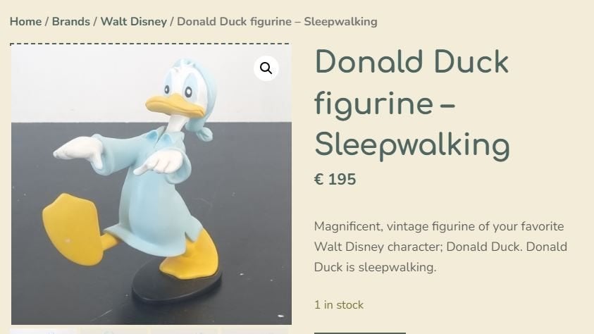 slaapwandelende Donald duck Demons & Merveilles, Ophalen of Verzenden, Donald Duck, Nieuw, Beeldje of Figuurtje