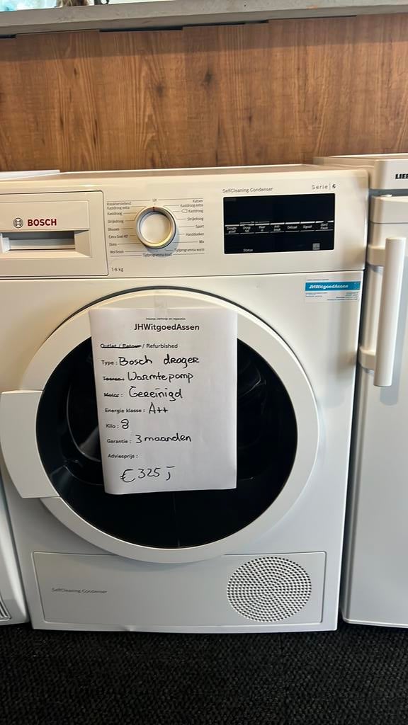 Bosch Warmtepompdroger A++ serie 6. Garantie en bezorgd., Witgoed en Apparatuur, Wasdrogers, Refurbished, Condens, Voorlader, 8 tot 10 kg