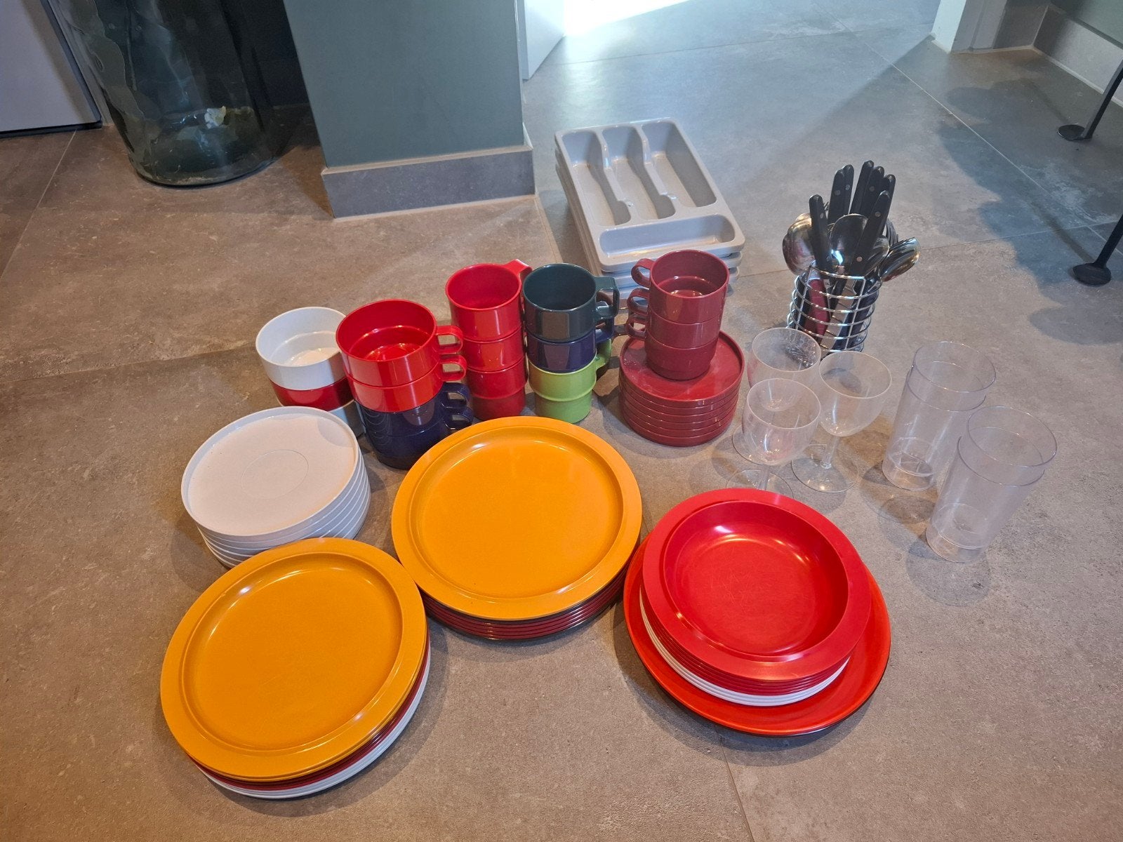 Mepal camping servies en bestek set, Caravans en Kamperen, Ophalen