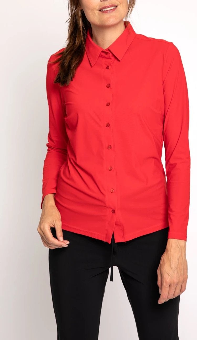 Studio anneloes poppy shirt blouse XXL rood travelstof, Kleding | Dames, Blouses en Tunieken, Maat 46/48 (XL) of groter, Ophalen of Verzenden