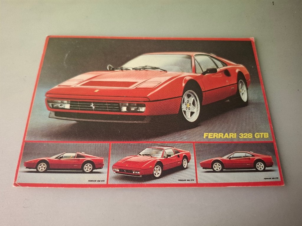 Ansichtkaart - Ferrari 328 GTB, Ophalen of Verzenden, Gebruikt, Auto's