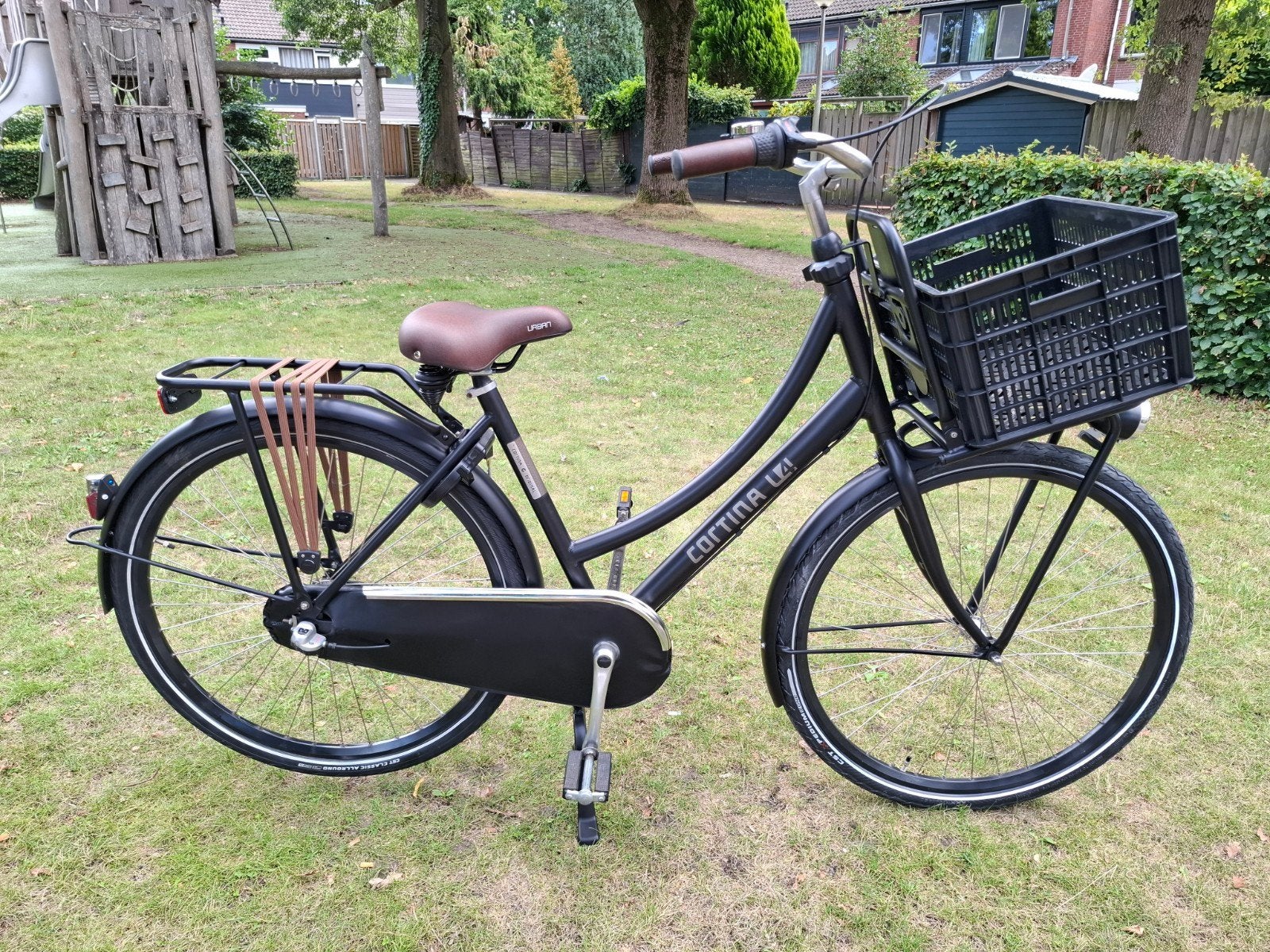 CORTINA U4 DAMESFIETS 50CM, NW BANDEN 28INCH 3 VERSNELLING, Terugtraprem, Cortina U4 transportfiets, Versnellingen, Zo goed als nieuw