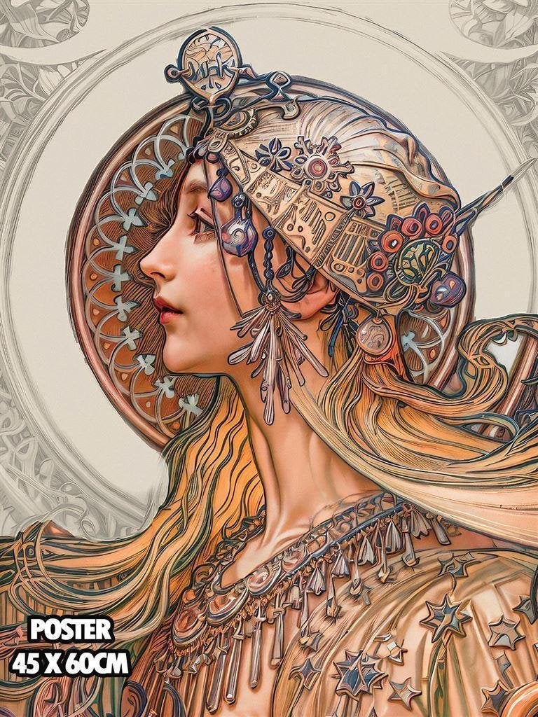 [Poster] Alphonse Mucha Zodiac Art Nouveau Affiche Poster, Verzamelen, Verzenden, Nieuw, A1 t/m A3, Film en Tv