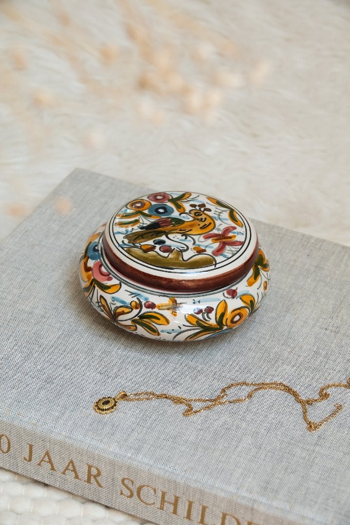 Vintage sieradendoosje trinket box Handpainted Portugal, Ophalen of Verzenden