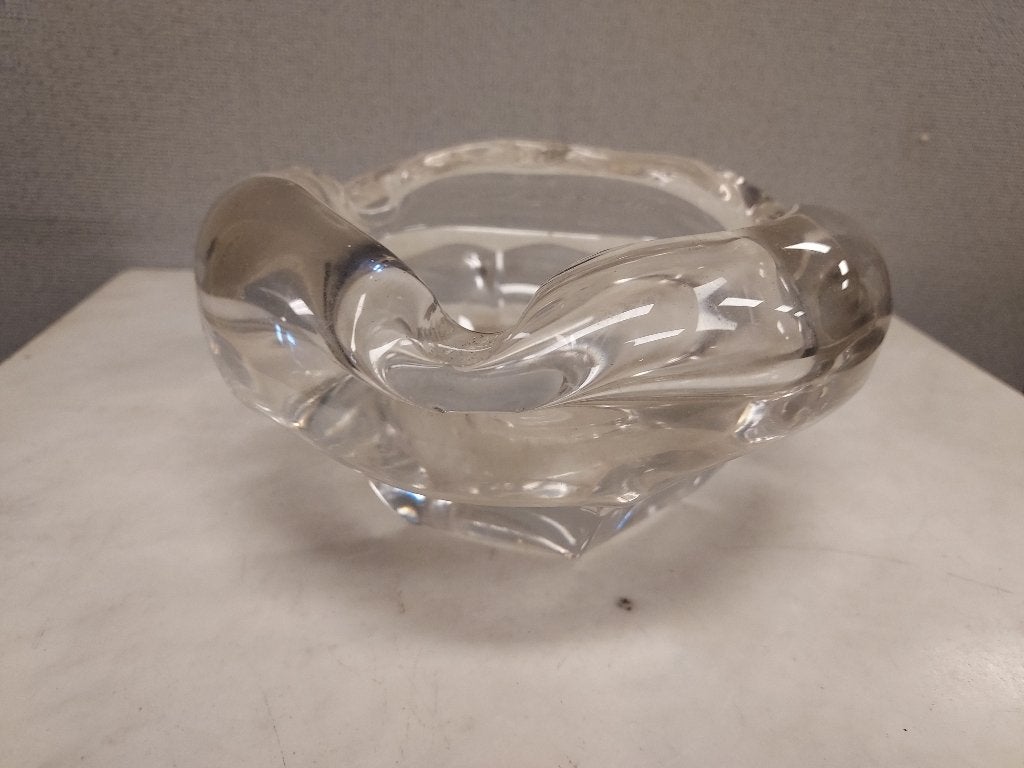 Vintage grote blank glazen asbak., Antiek en Kunst, Verzenden