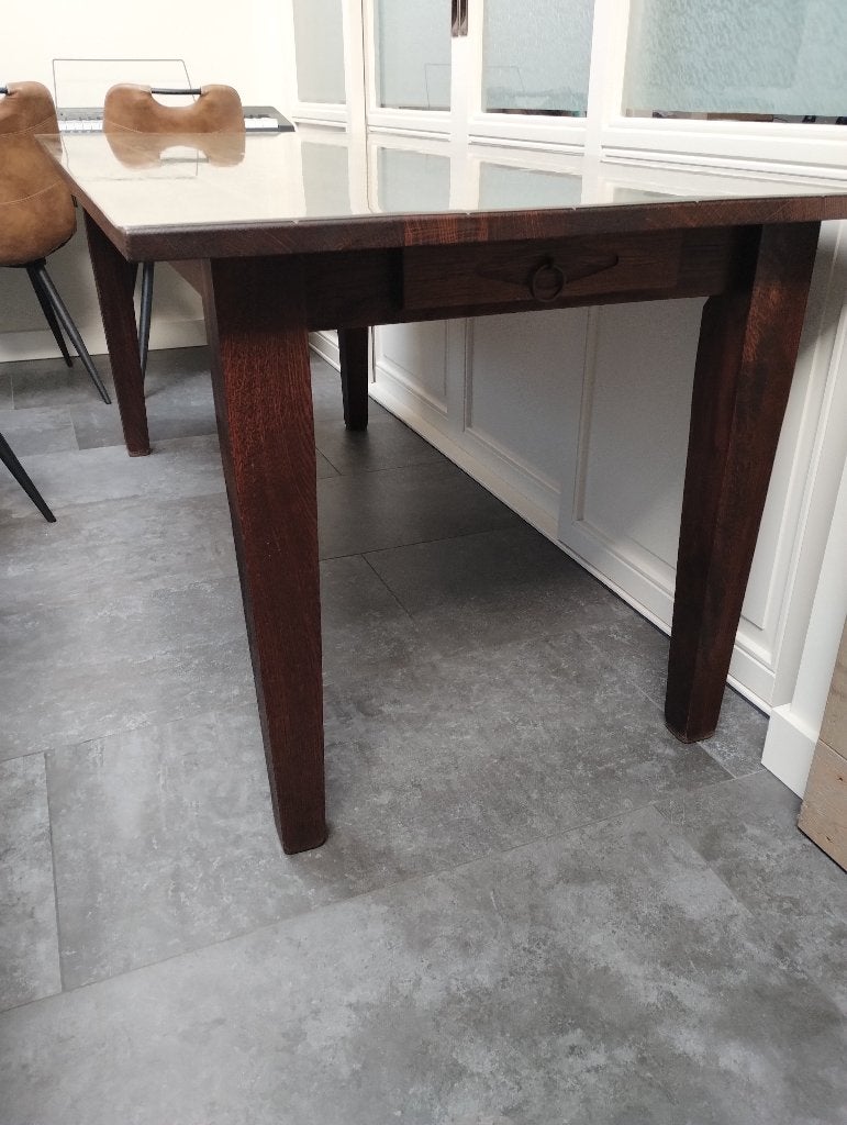 koloniale eiken eettafel 180x85cm, Huis en Inrichting, Tafels | Eettafels, Ophalen, Gebruikt, Eikenhout, 50 tot 100 cm