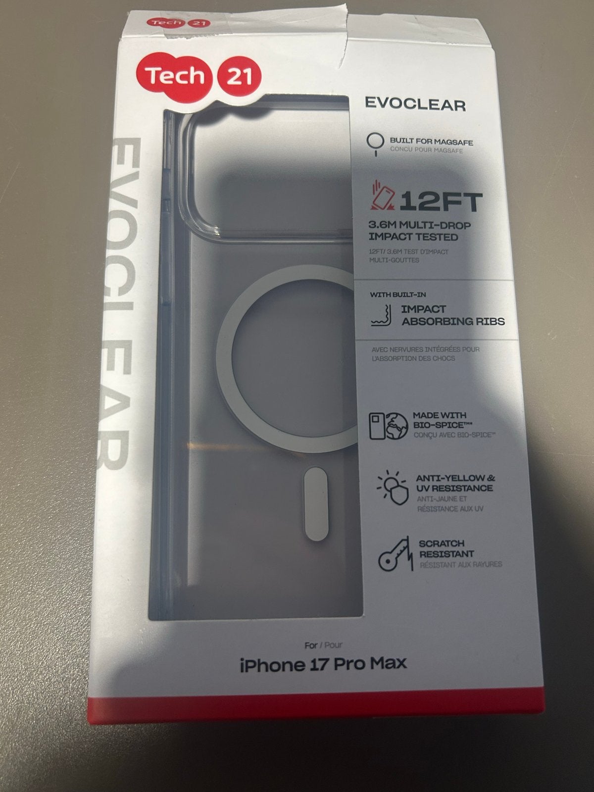Transparant Hoesje voor iPhone 17 Pro Max - Tech21 EvoClear, Ophalen, IPhone 17, MagSafe, Hoesje of Tasje