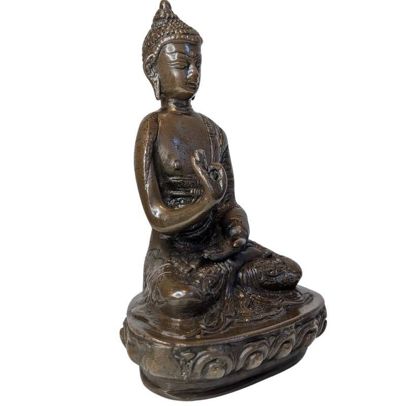 Antique Bronze Buddha – Vitarka Mudra – 121, Gebruikt, Ophalen of Verzenden, 18 cm, Goud
