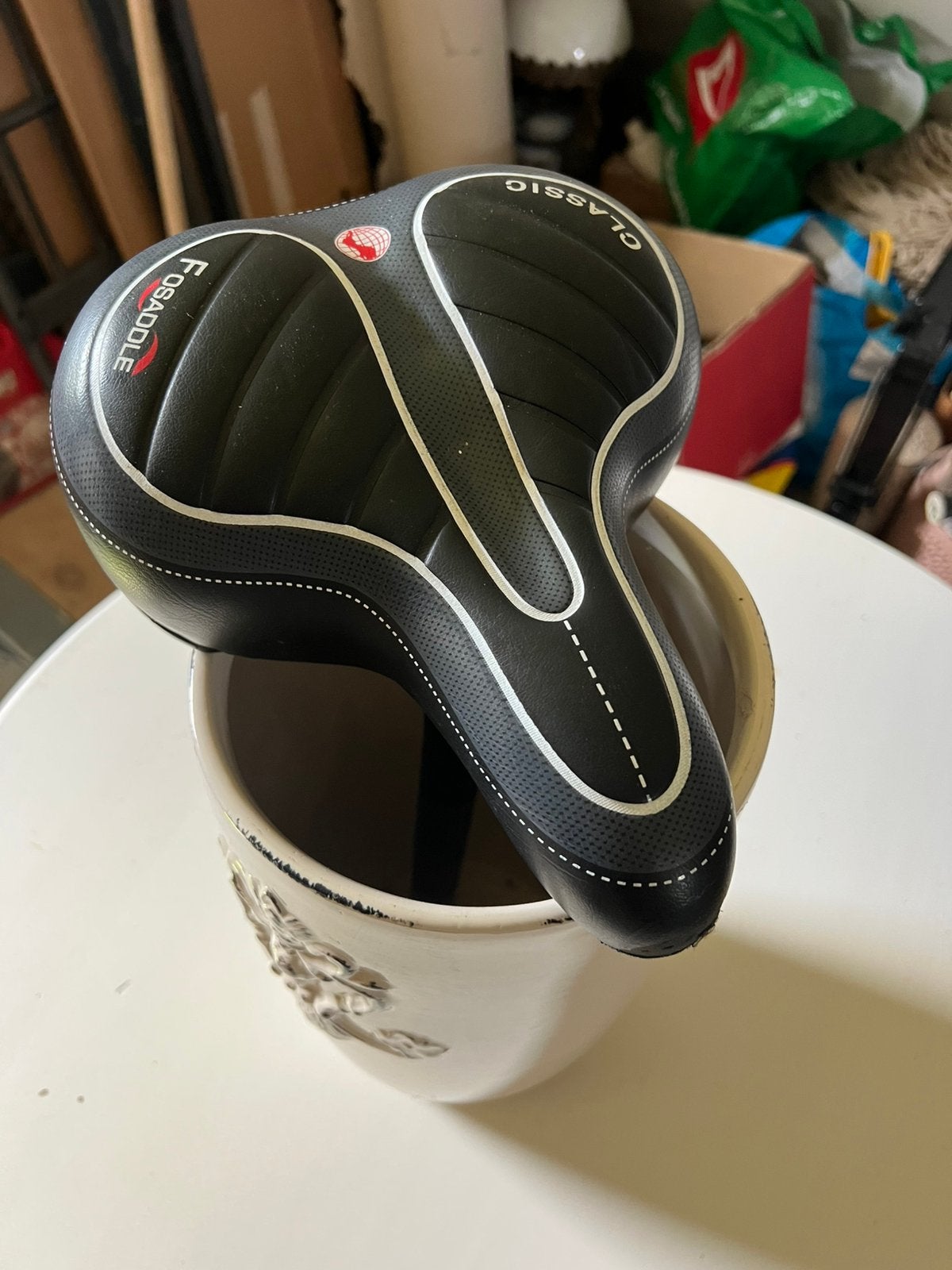 Zadel Fosaddle Padded Classic Black Cruiser, Leer, Ophalen of Verzenden, Zo goed als nieuw, Ligfiets