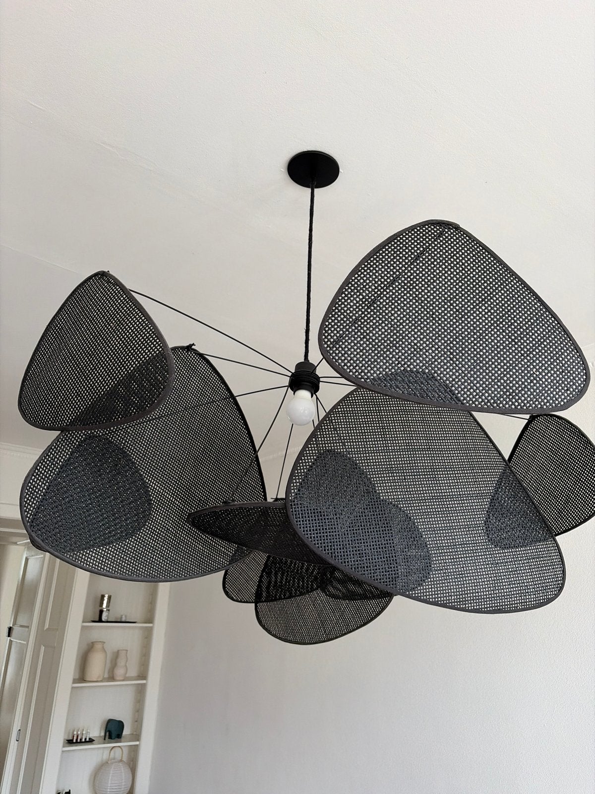 Morden black Hanglamp, Huis en Inrichting, Ophalen, Zo goed als nieuw, Natuurlijk materiaal, E27 (groot)