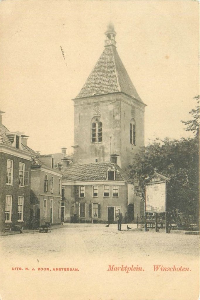 701-183-035 Winschoten Marktplein, Verzamelen, Ansichtkaarten | Nederland, Verzenden, Voor 1920, Groningen