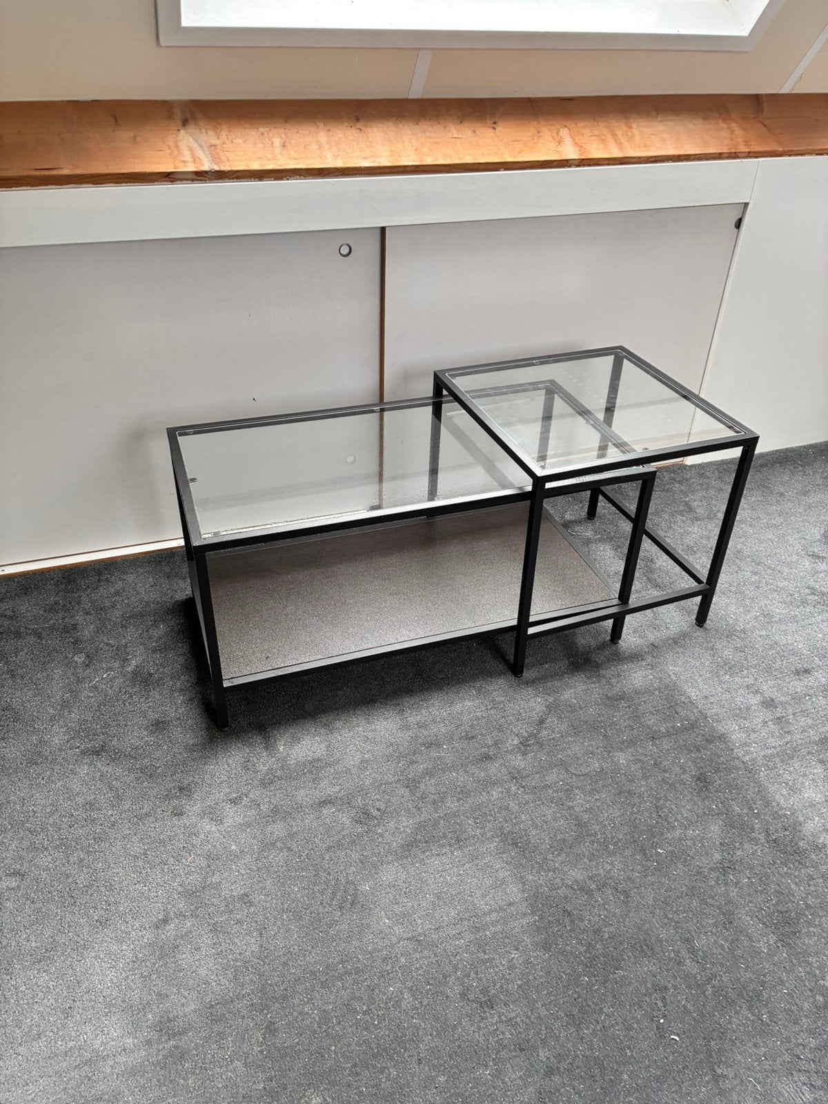 Ikea Vittsjo bijzettafel, Ophalen, 50 tot 100 cm, Rond, Zo goed als nieuw