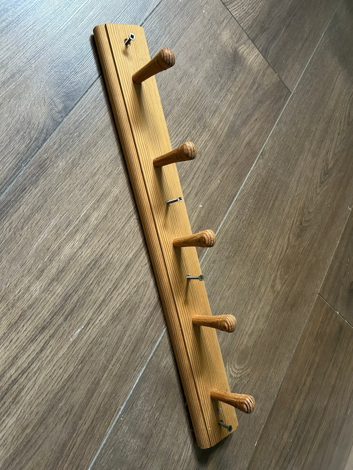 Houten wandkapstok met 5 haken, Nieuw, Minder dan 100 cm, Hout, Ophalen