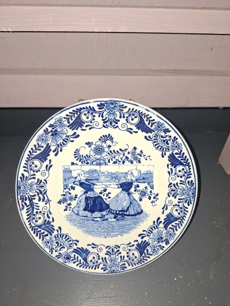 Antiek Delftsblauw bord van Petrus Regout & Co, Fantaisie., Ophalen of Verzenden