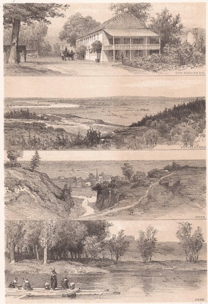 Oud Berg en Dal, Duivelsberg & 2x Beek Litho Schipperus 1884