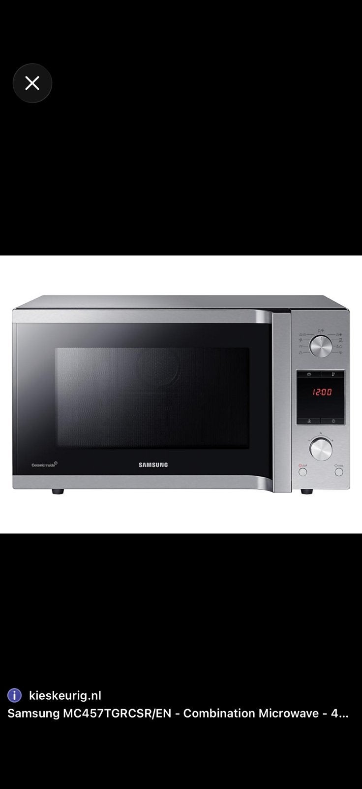 Samsung oven/magnetron te koop, Ophalen, Zo goed als nieuw, Draaiplateau, Minder dan 45 cm