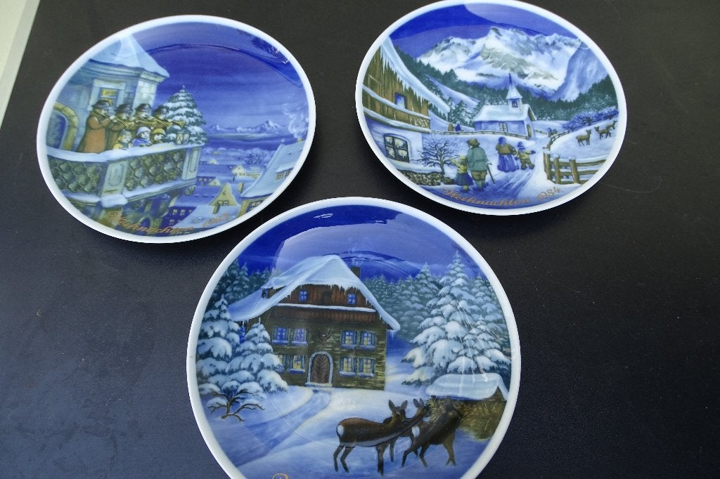 3 kerstborden Royal Tettau, Antiek en Kunst, Antiek | Wandborden en Tegels, Ophalen of Verzenden