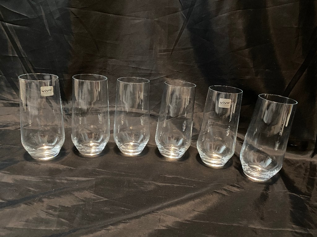 Design Set van 6 VIVO Villeroy en Boch Longdrink glazen, Ophalen of Verzenden, Gebruikt, Waterglas