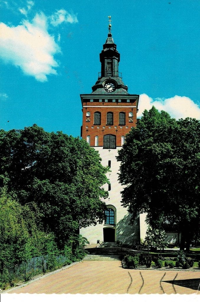 Oude ansichtkaart van een kerk in Zweden, Sala, Verzamelen, Ophalen of Verzenden, 1960 tot 1980, Gelopen, Overig Europa