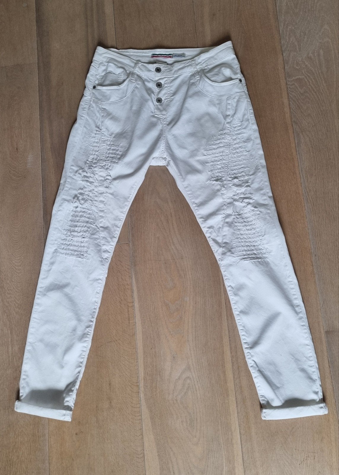 Stoere witte Jeans  van "Please"   Maat M, Please, Ophalen of Verzenden, Wit, Lang