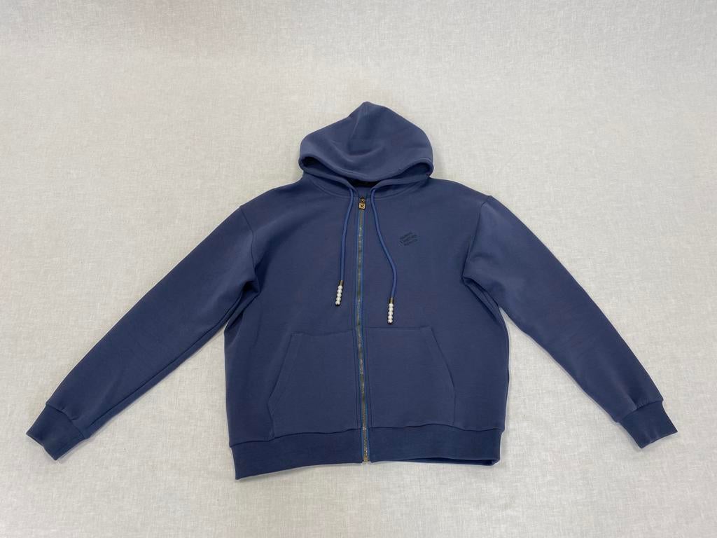 Louis Vuitton Embroidered Zipped Hoodie Blue Size M, ., Nieuw, ., .