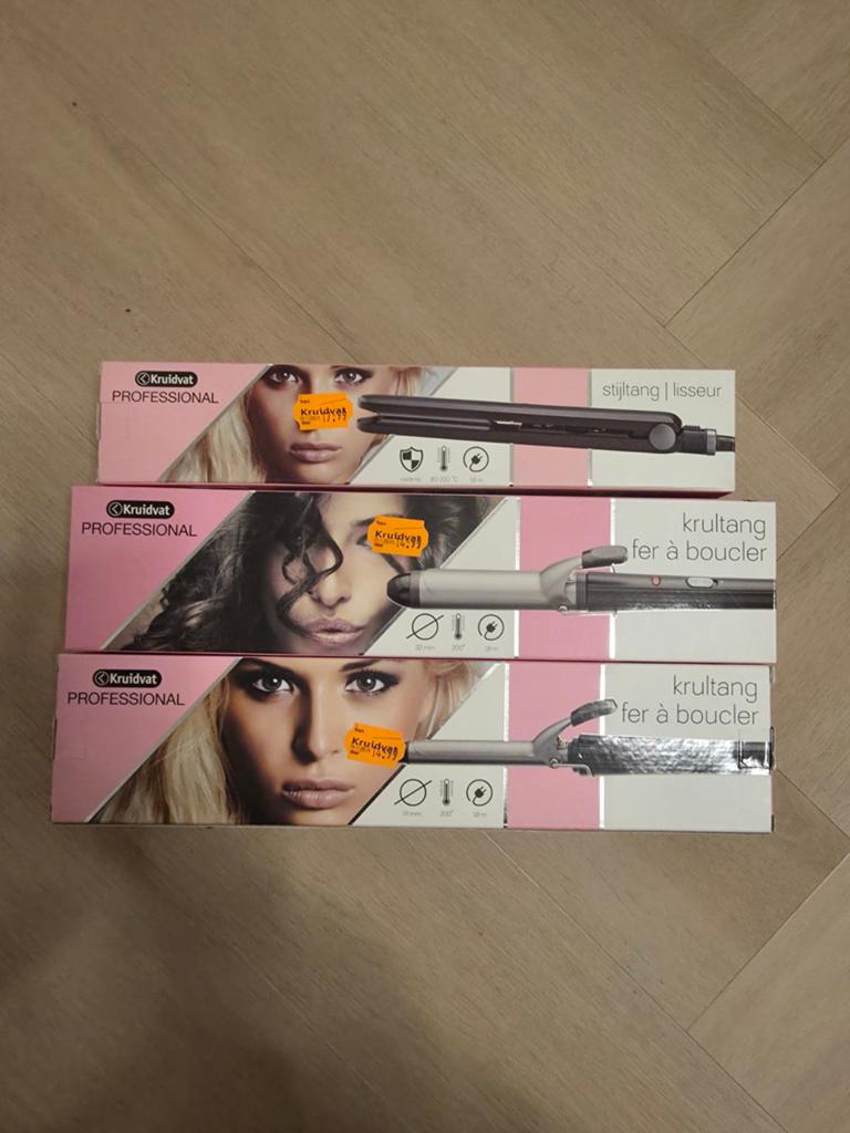Kruidvat Stijltang & Krultangen Set - Nieuw in Doos, Ophalen of Verzenden, Nieuw, Haarverzorging