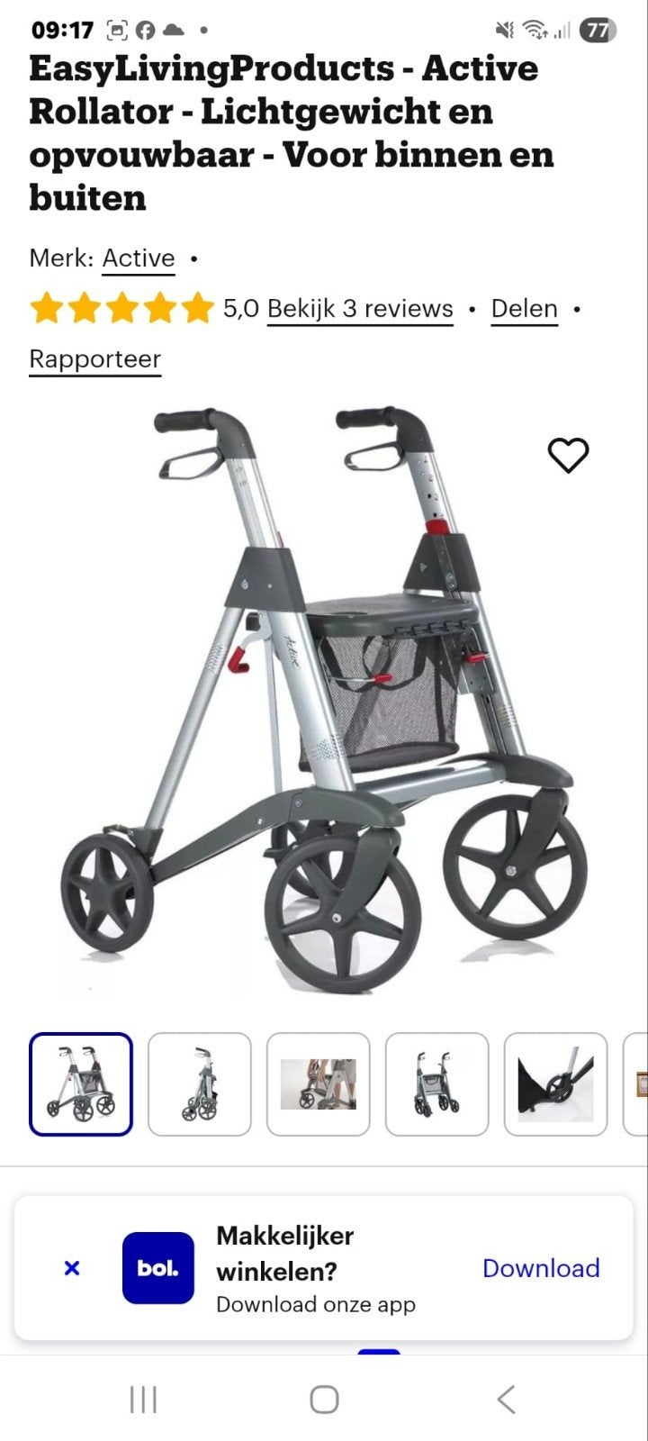 rollator, Ophalen of Verzenden, Gebruikt