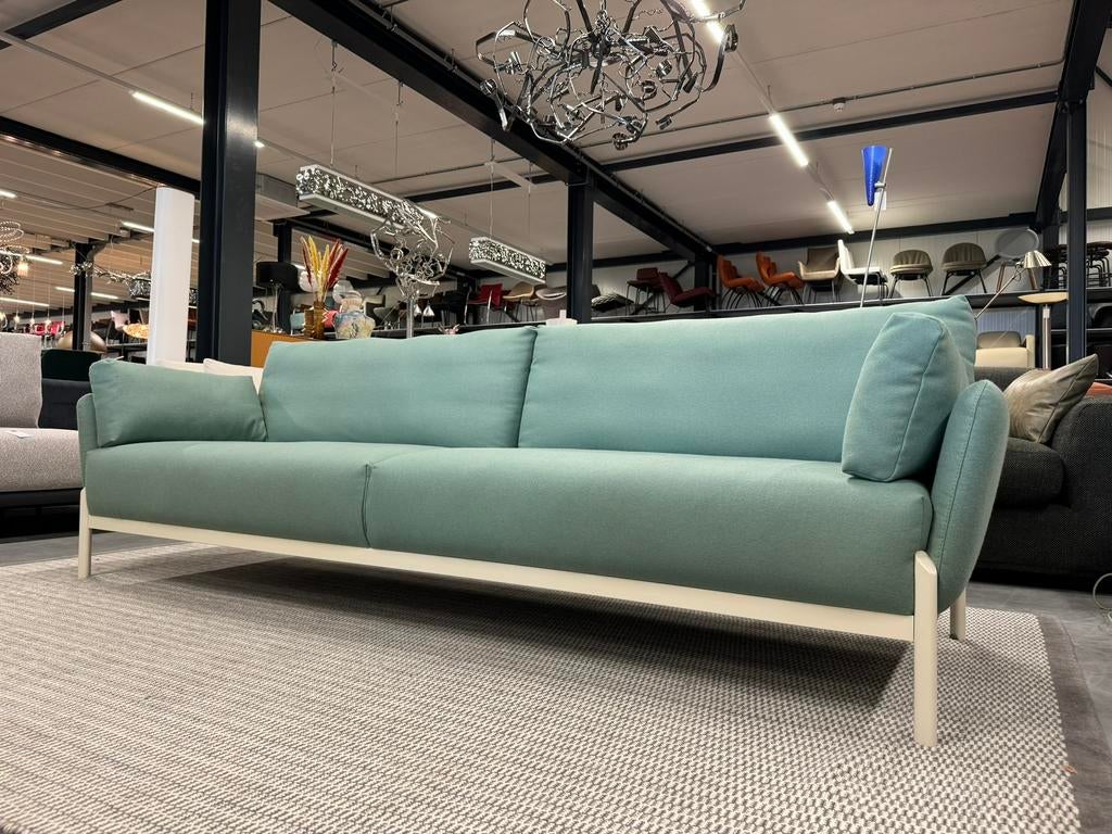 Nieuw Leolux Enna Bank 2x115 wolstof Groen Design 255, Leolux, 75 tot 100 cm, Ophalen of Verzenden, Rechte bank
