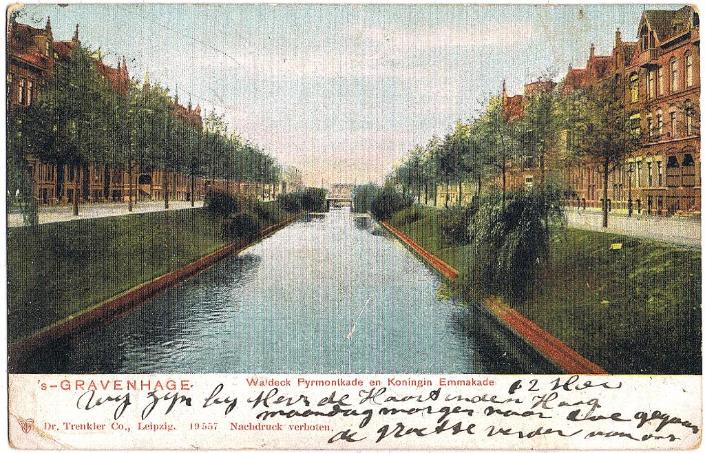 Den Haag 068, W.Pyrmontkade en Kon. Emmakade, verstuurd 1907, Verzenden, Voor 1920, Gelopen, Zuid-Holland