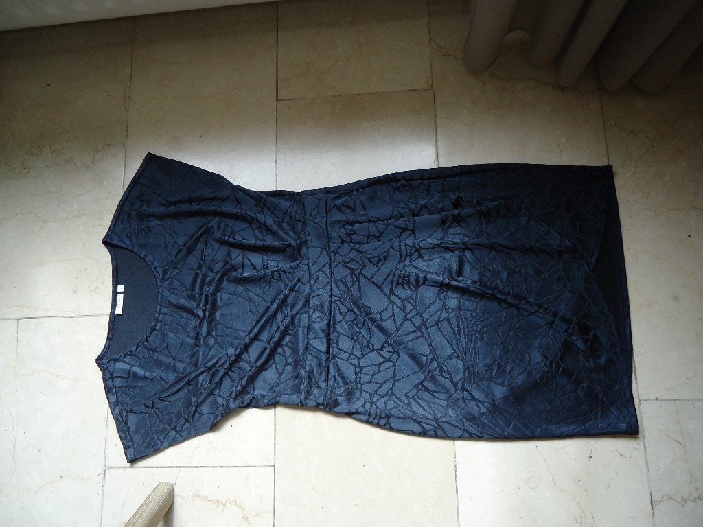 fransa jurk blauw grijs met zwart mt M, Maat 38/40 (M), Blauw, Fransa, Nieuw