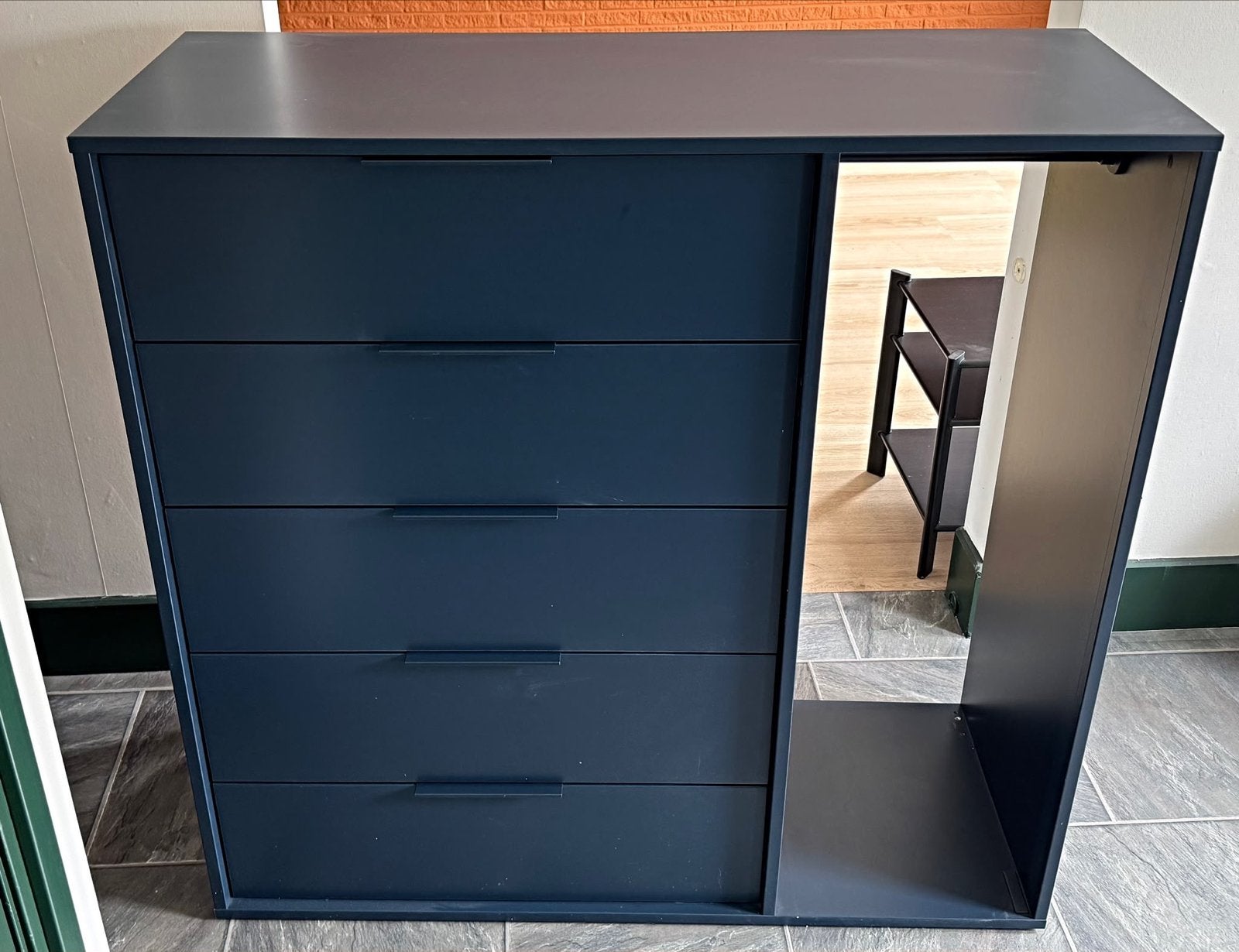 Ikea Ladekast Donkerblauw met Open Vak, Ophalen, Gebruikt, 100 tot 150 cm, 50 tot 100 cm