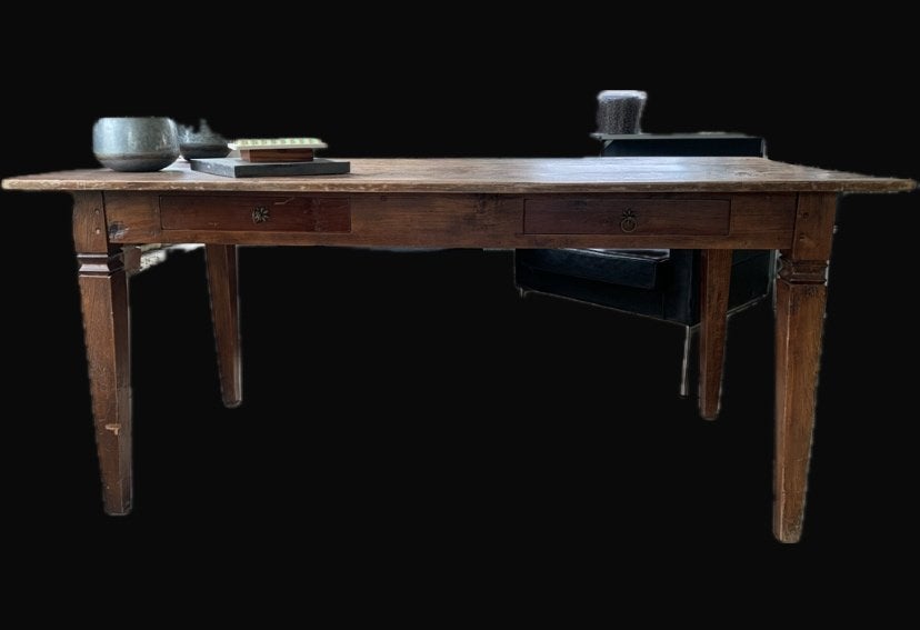 Zeer Stevige Teakhouten tafel eettafel 6 personen, Huis en Inrichting, Ophalen, Gebruikt, Teakhout, 50 tot 100 cm