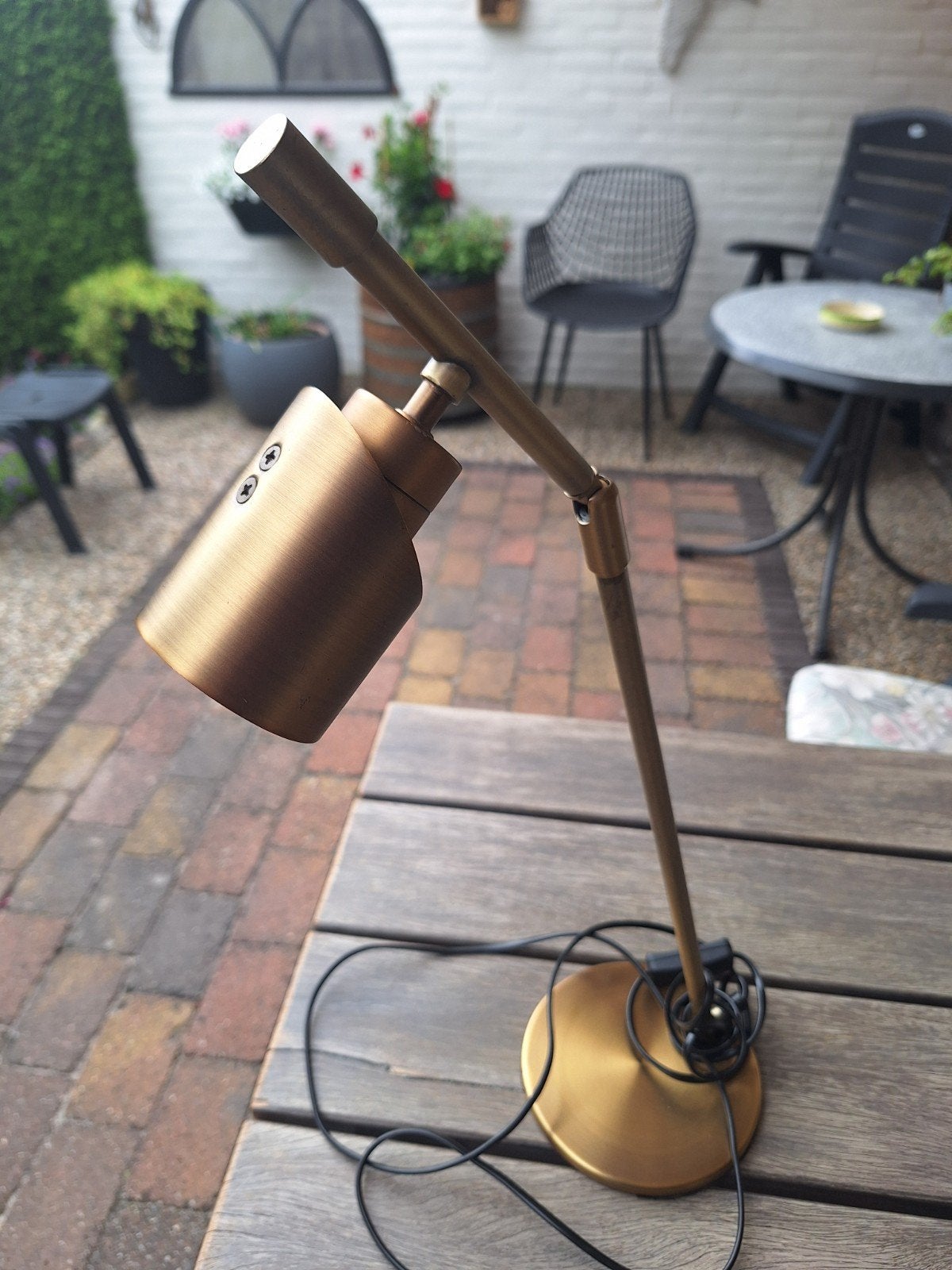 Bronskleurige bureaulamp, Huis en Inrichting, Lampen | Tafellampen, Ophalen of Verzenden