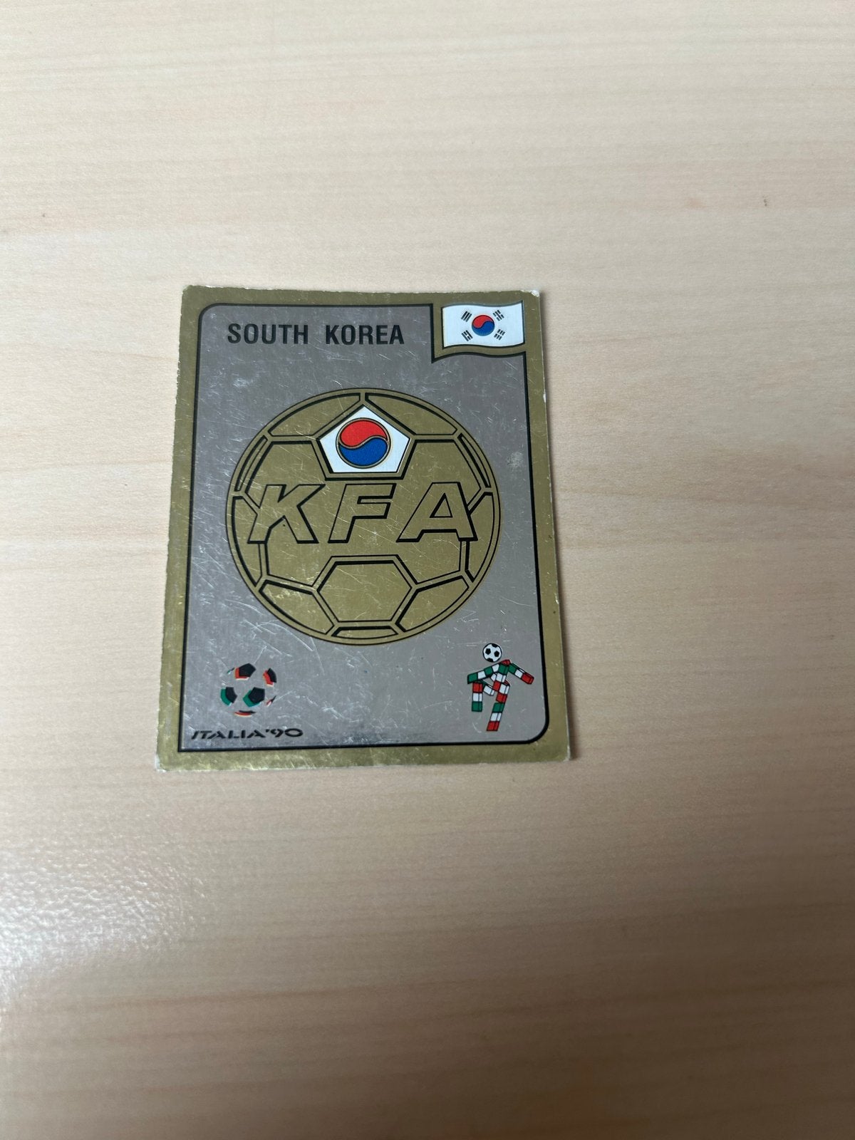 Panini Italia '90 Zuid-Korea embleem #316, Ophalen of Verzenden, Zo goed als nieuw, Sticker