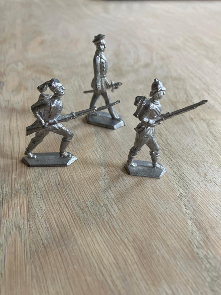 Set van 3 metalen soldaatjes - Vintage speelgoed, Ophalen, Gebruikt