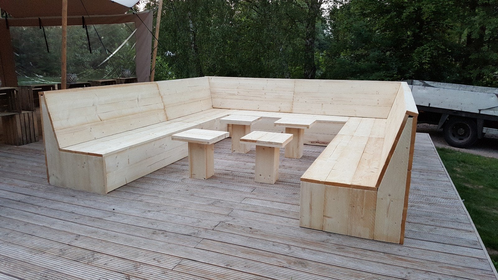 hoekbank steigerhout, Ophalen, Nieuw, Steigerhout, Meer dan 8 zitplaatsen