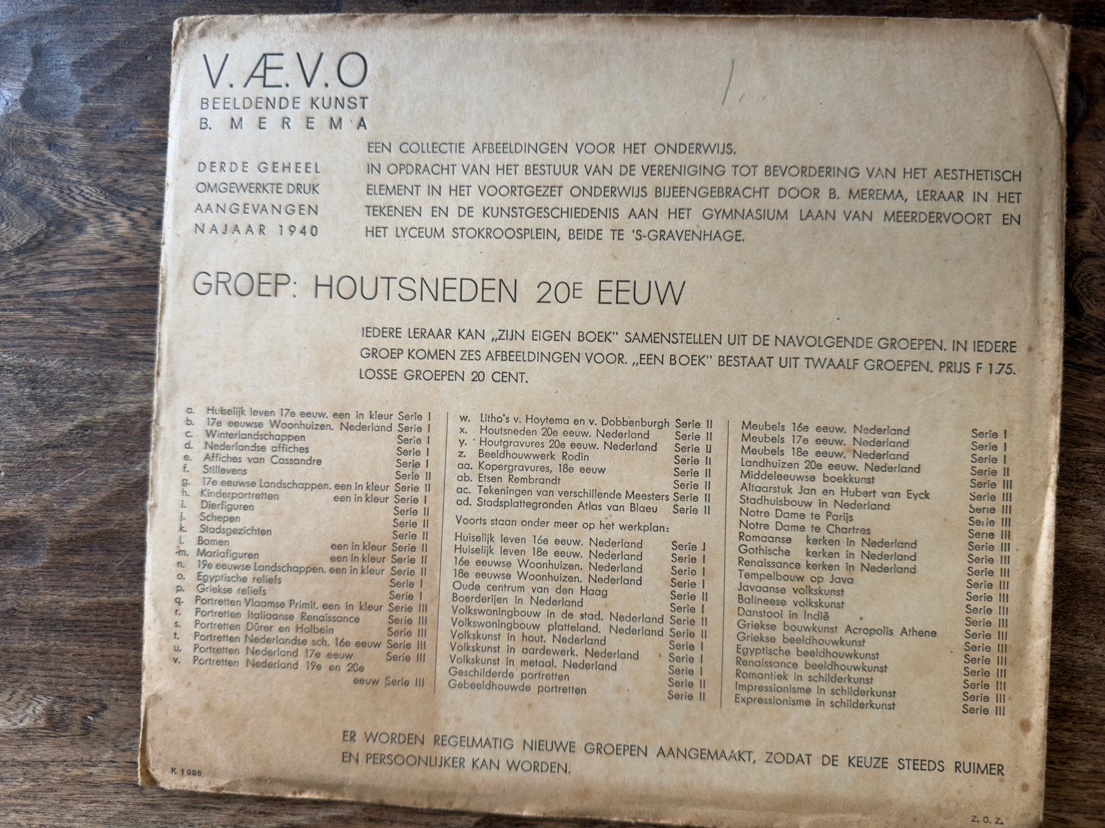 V.Ae.V.O. Beeldende Kunst – Houtsneden 20e Eeuw NL 1940, Ophalen