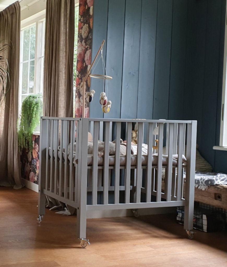 Casper box babypark mat grijs met koeka boxkleed, Kinderen en Baby's, Boxen, Ophalen, Zo goed als nieuw, Rechthoekig, In hoogte verstelbaar