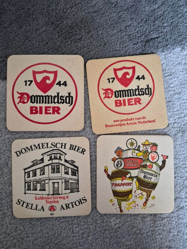 4 oude Dommelsch bierviltjes - Diverse ontwerpen, Verzamelen, Biermerken, Ophalen of Verzenden, Gebruikt, Viltje(s), Dommelsch