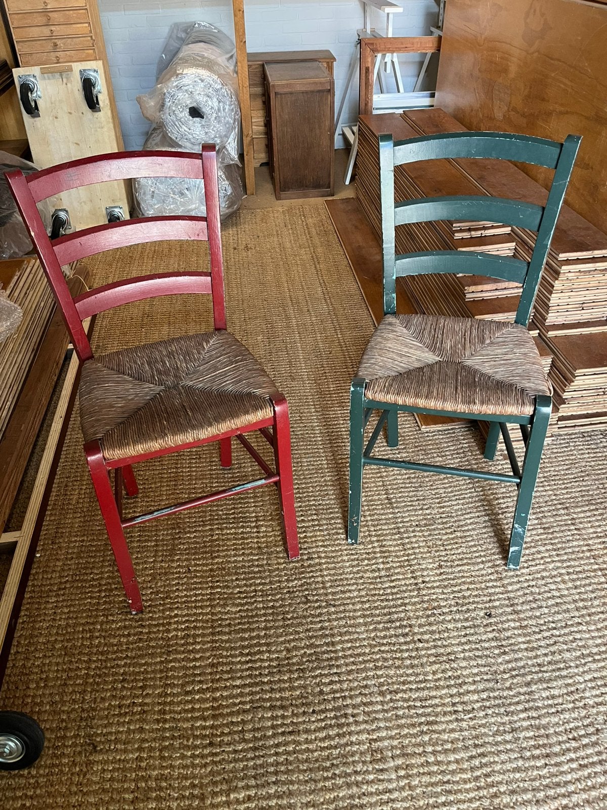 2 nostalgische stoelen met rieten zitting, Ophalen