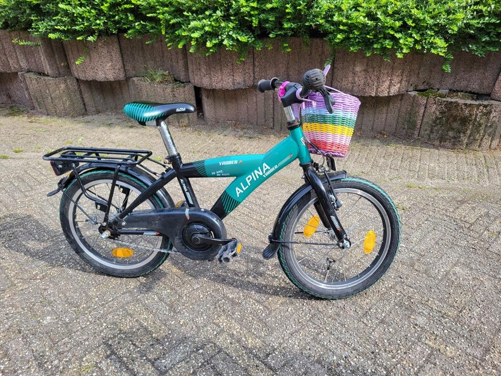 Alpina kinderfiets 16 inch met bagagedrager, Ophalen, Gebruikt, 16 tot 20 inch