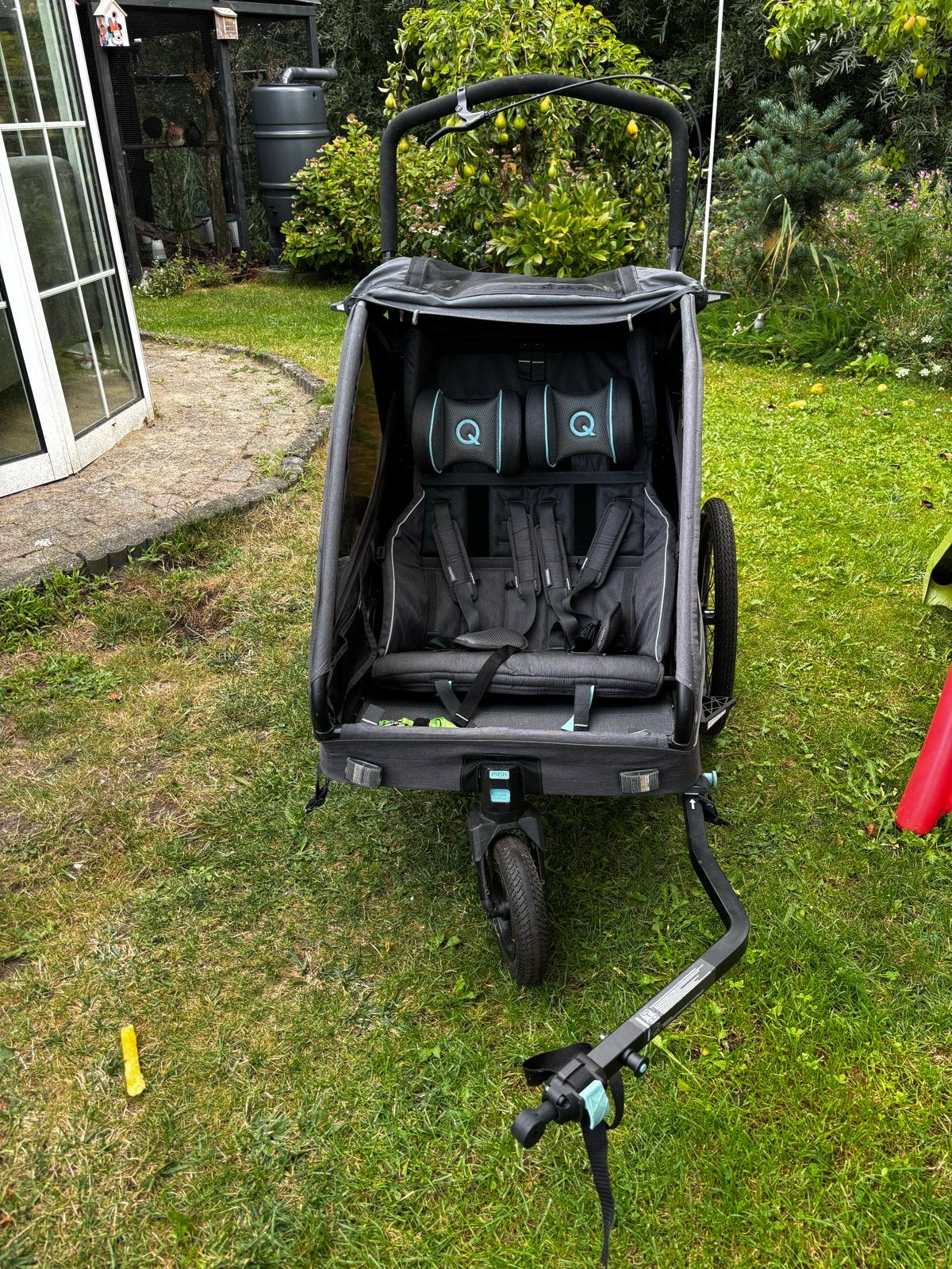 Qeridoo Kidgoo 2 Kinderfietskar - Zo goed als nieuw, Fietsen en Brommers, Ophalen, Vering, Zo goed als nieuw, Kinderkar