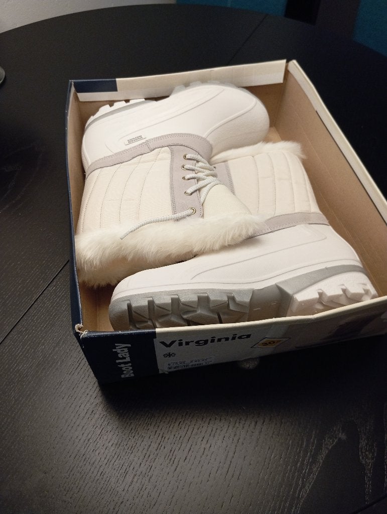Witte Virginia Snowboots met Bont - Maat 41, Wit, Snowboots, Nieuw, Virginia