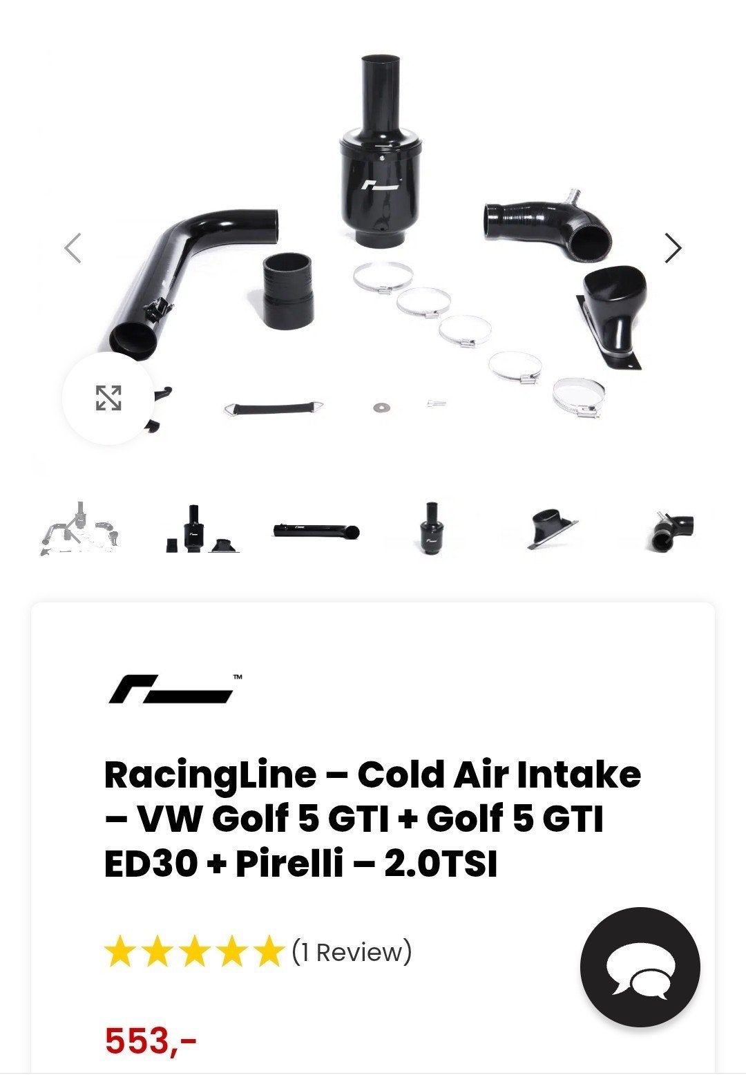 RacingLine  Cold Air Intake  EA113 VW Golf 5 GTI, Ophalen of Verzenden