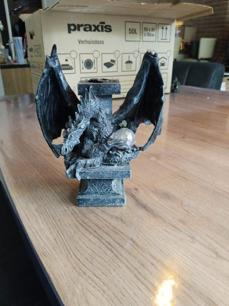 Draak beeldje - Fantasy decoratie- kaarsenstandaard, Ophalen of Verzenden