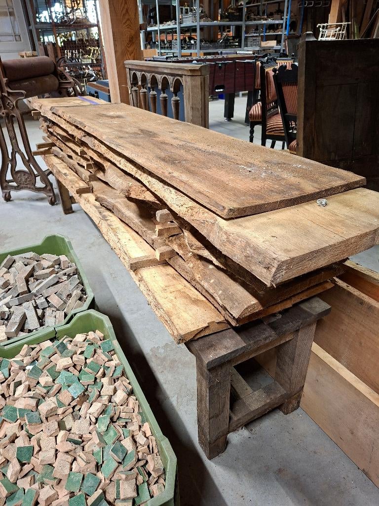 eiken planken balken daksporen juffers, Ophalen, Gebruikt