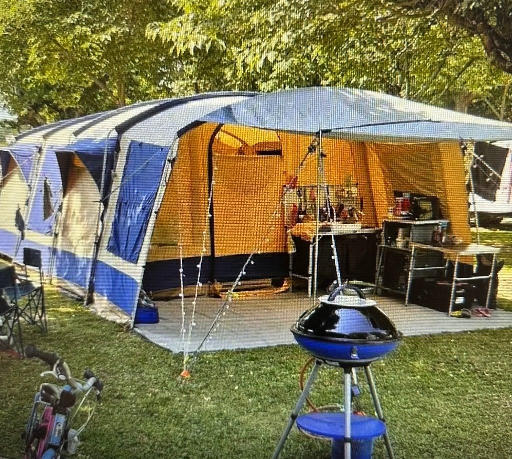 Vrijbuiter Linden 420 tent + Bijna Complete Reservetent, Caravans en Kamperen, Tenten, Ophalen, Gebruikt, Tot en met 5
