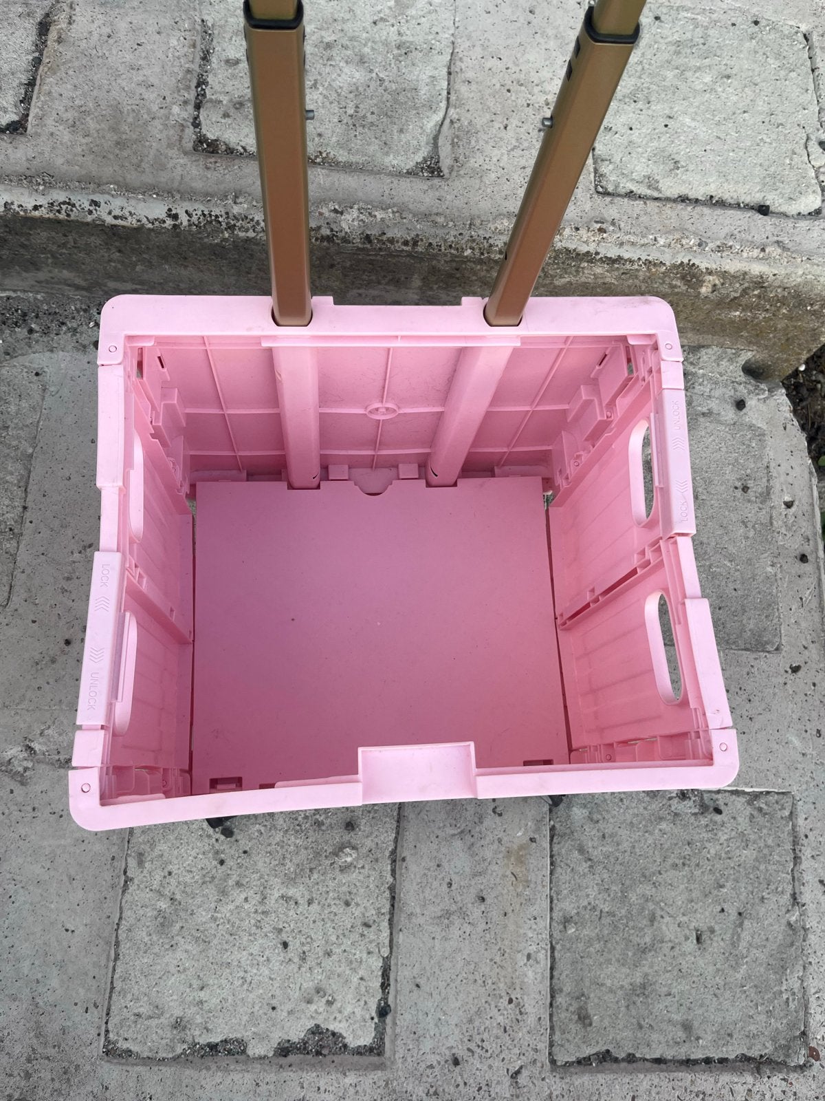 Roze opvouwbare boodschappenkrat op wielen, Gebruikt, 40 tot 60 cm, Opvouwbaar, 50 tot 75 cm